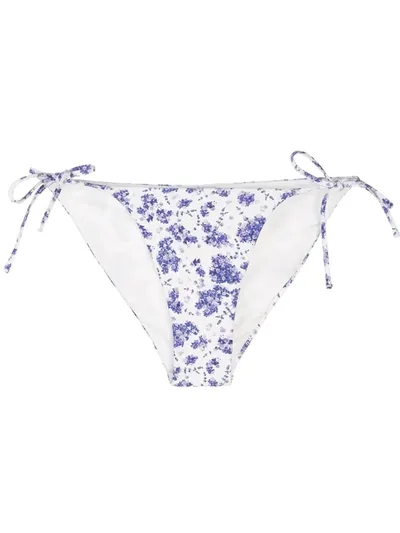 Onia Kate Lavender Print Bikini Bottoms In White