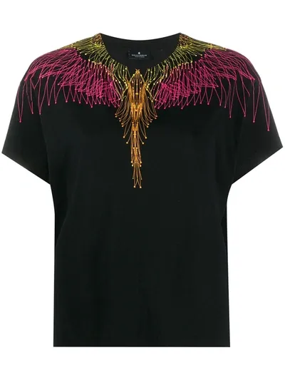 Marcelo Burlon County Of Milan Wing-print Crew Neck T-shirt In Black