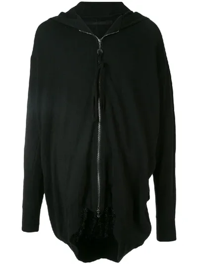 Julius Zip-up Relaxed Fit Hoodie In Black