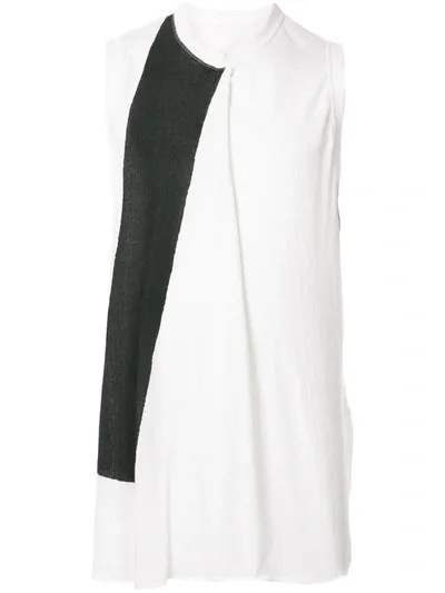 Julius Contrast Panel Tank Top In White