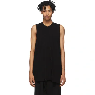 Julius Ribbed Long-length Tank Top In Black