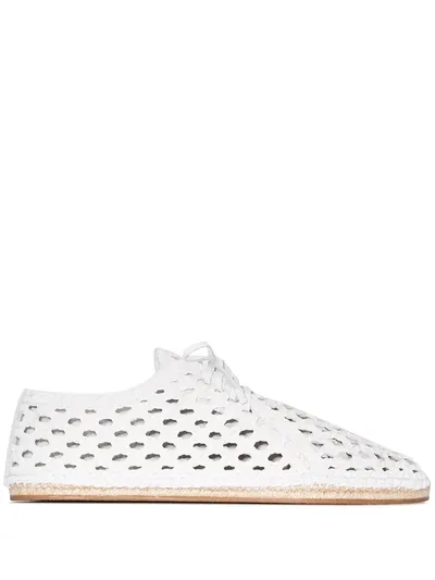 Zimmermann White Woven Leather Espadrilles