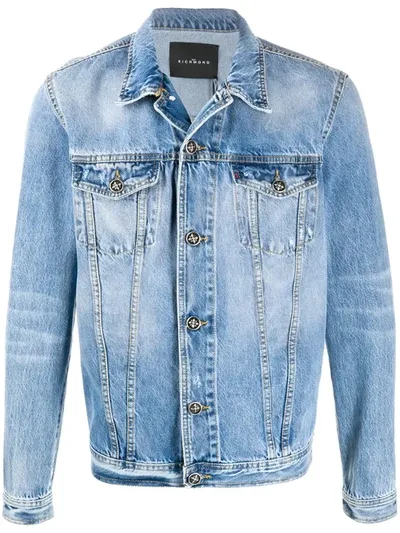 John Richmond Medium Wash Denim Jacket In Blue