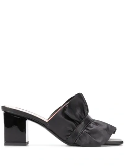 Msgm Ruffled-detail 75mm Mules In Black