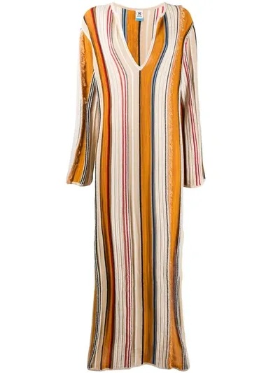 M Missoni Striped Tunic Dress In Neutrals