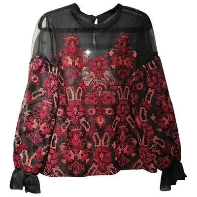 Pre-owned Oscar De La Renta Silk Blouse In Red