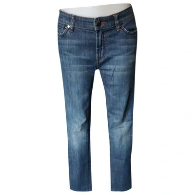 Pre-owned Hugo Boss Blue Cotton - Elasthane Jeans