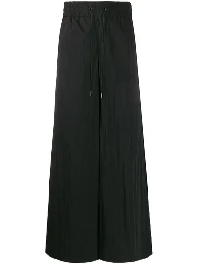 Fumito Ganryu Plain Wide-leg Trousers In Black