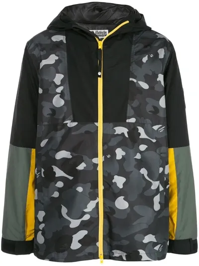 Bape Gradation Camo Hooded Jacket In Black