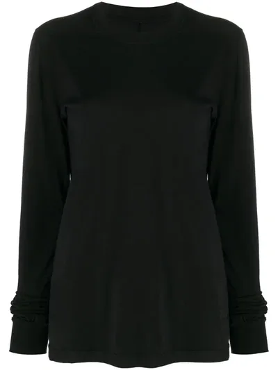 Rick Owens Drkshdw Crew Neck Jersey Sweater In Black