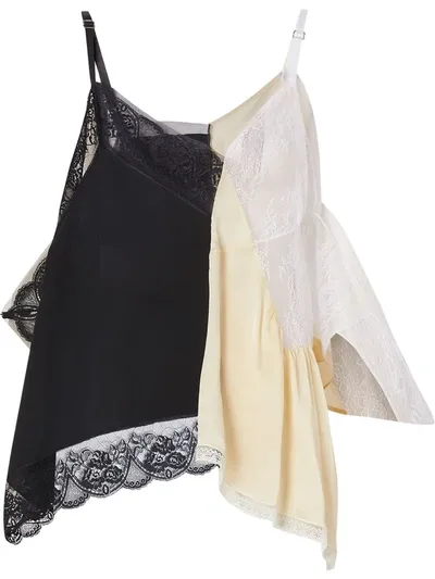 Burberry Lace Trim Silk Satin Reconstructed Camisole In Neutrals