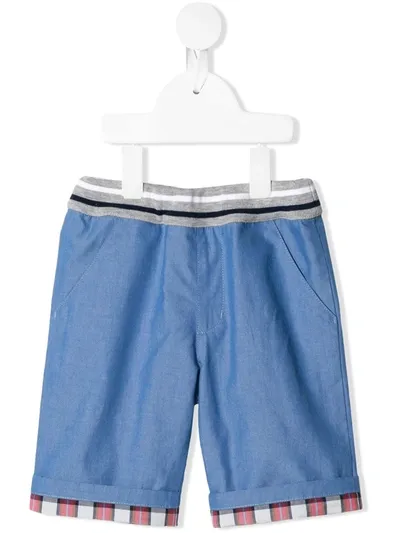 Familiar Kids' Contrast-panel Shorts In Blue