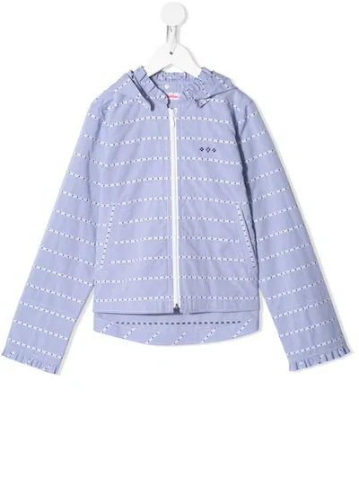 Familiar Kids' Striped Hooded Jacket In Blue