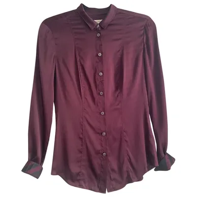 Pre-owned Burberry Silk Shirt In Burgundy