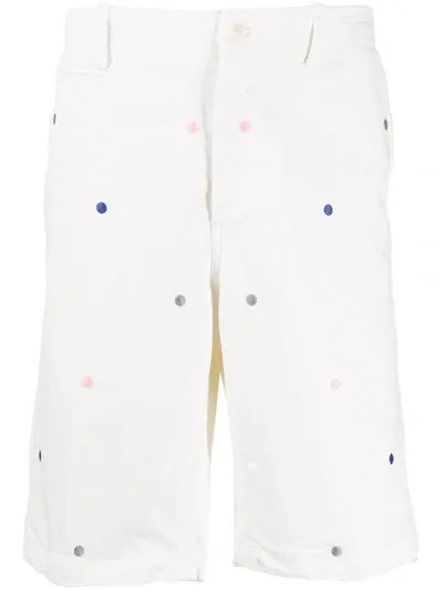 Maison Flaneur Polka-dot Print Bermuda Shorts In White