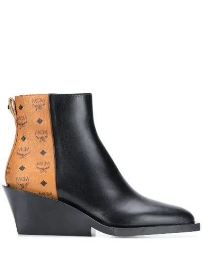 Mcm Women's Ankle Boots In Visetos In Black