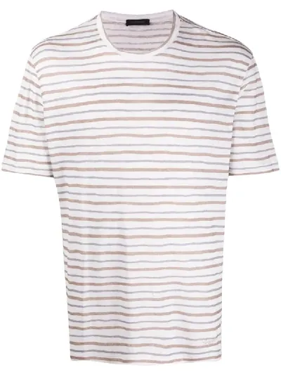 Ermenegildo Zegna T-shirt In White Cotton And Linen