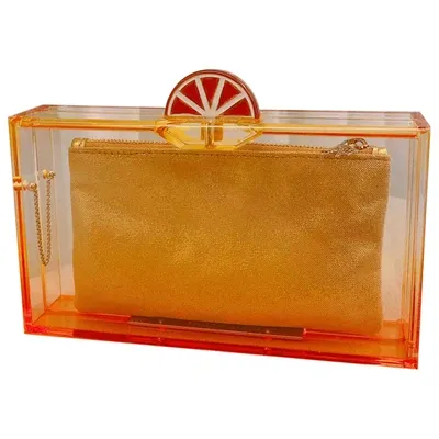 Pre-owned Charlotte Olympia Clutch Bag In Orange