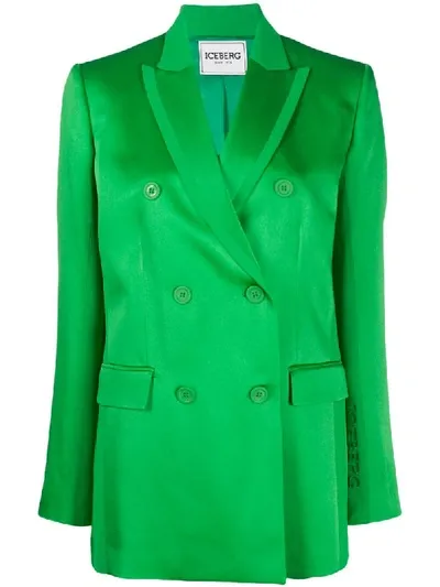 Iceberg Double Breasted Blazer In Green