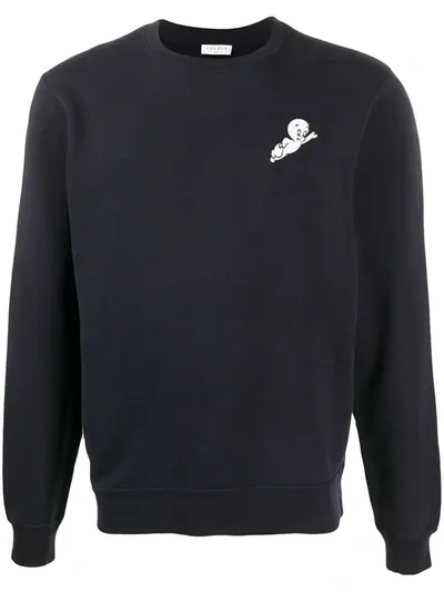 Sandro Sweatshirt Mit Casper-patch In Blue