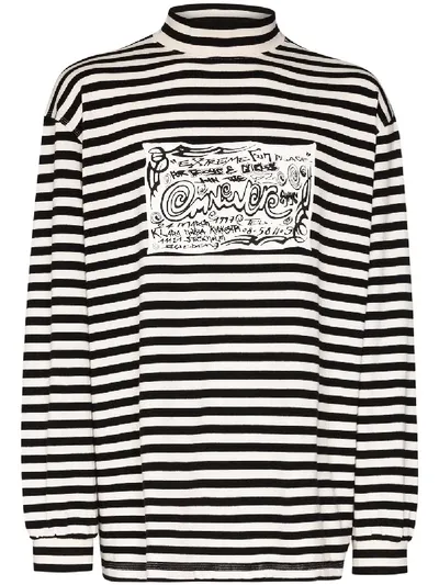 Eytys Logo Patch Stripe T-shirt In Black