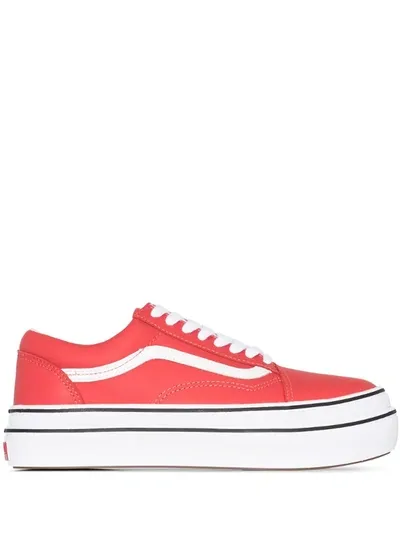 Vans Red Super Comfycush Leather Sneakers