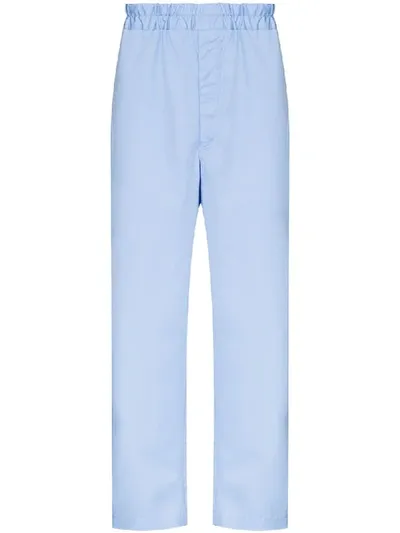 Comme Des Garçons Shirt High-rise Elasticated Trousers In Blue