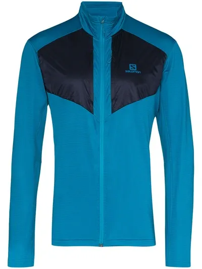 Salomon Blue Logo Patch Zipped Sweatshirt