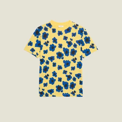 Sandro Slim-fit Poppies T-shirt In Yellow