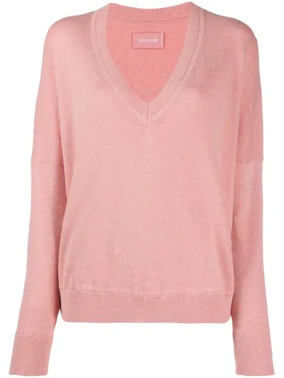 Zadig & Voltaire Brumy V-neck Jumper In Pink