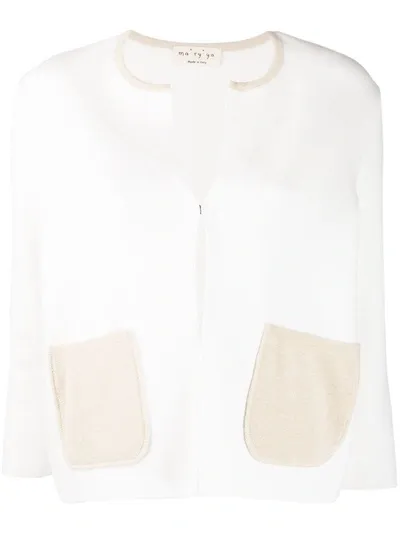 Ma'ry'ya Boxy Fit Cardigan In White