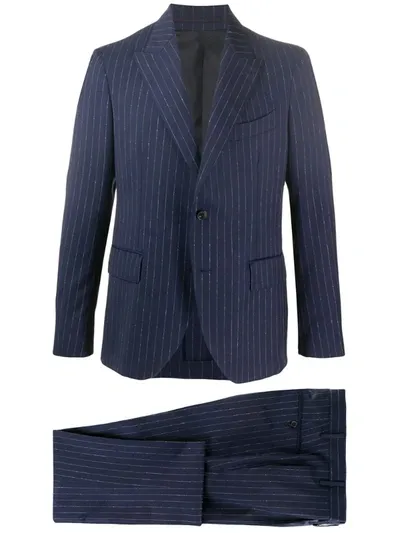 Gabriele Pasini Single Breasted Pinstripe Print Suit In Black