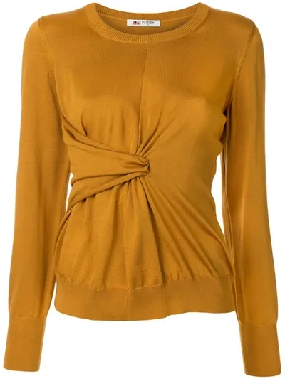 Ports 1961 Twisted-waist Sweater In Yellow