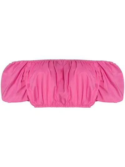 Staud Off-the-shoulder Cropped Top In Pink