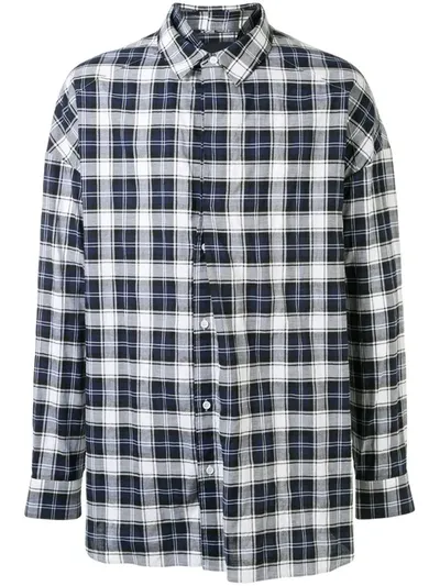 Juunj Oversized Plaid Print Shirt In Brown