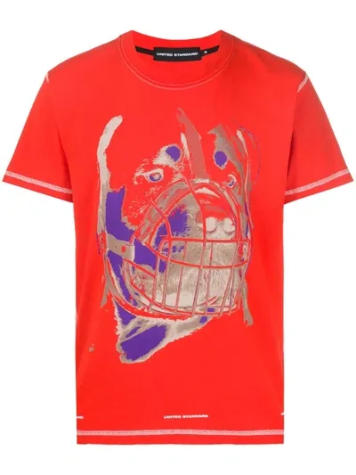 United Standard Self Destruction Cotton T-shirt In Red