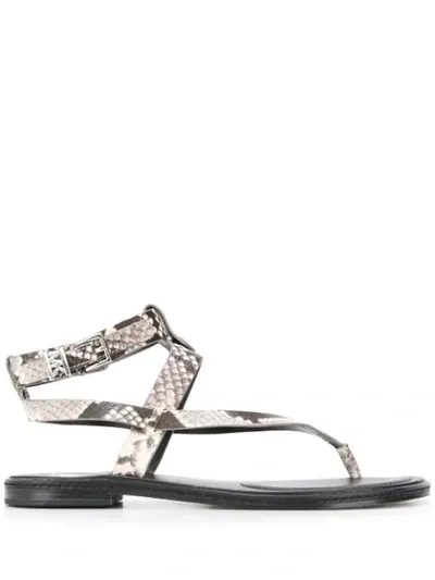 Michael Michael Kors Snakeskin-effect Sandals In White