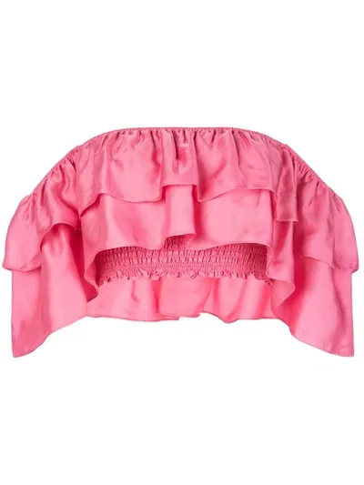 Cinq À Sept Vela Ruffle Top In Pink