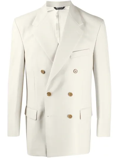 Paura Double Breasted Blazer In Neutrals