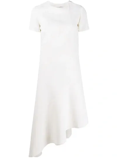 Courrèges Diagonal-cut Midi Dress In White