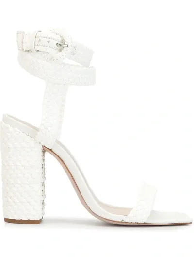 Schutz Woven 100m Sandals In White