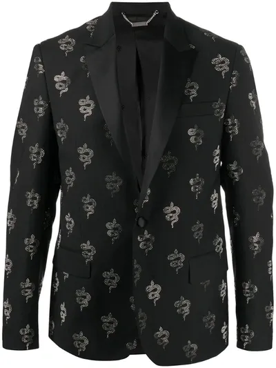 John Richmond Studded Snake Dinner Jacket In Black