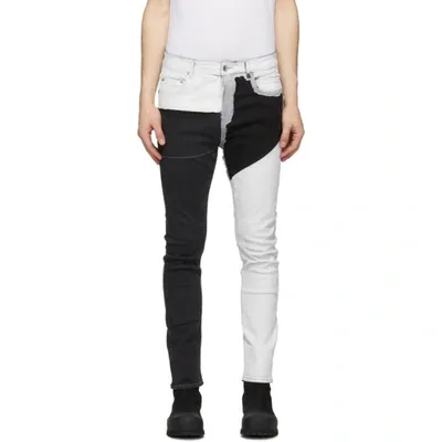 Rick Owens Drkshdw Detroit Cut Collage Stretch Cotton-blend Jeans In Black