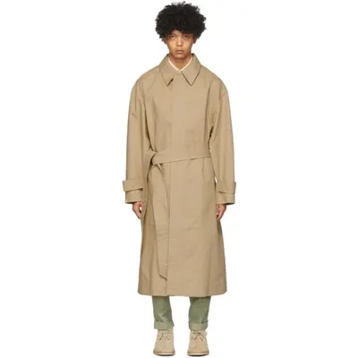 Ami Alexandre Mattiussi Oversized Belted Trench Coat In 263 Argile