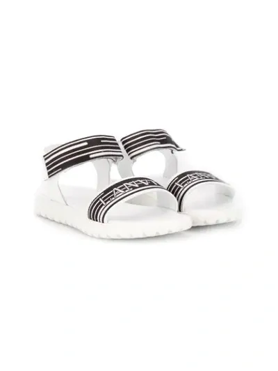 Lanvin Enfant Teen Logo Touch-strap Sandals In White