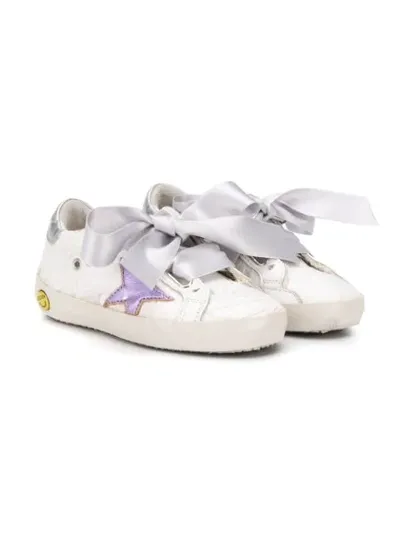 Golden Goose Kids' Superstar Bow-embellished Sneakers In White