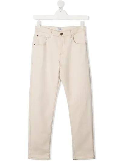 Brunello Cucinelli Teen Straight Leg Jeans In Neutrals