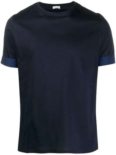 Caruso Shirt-cuff Sleeve T-shirt In Blue