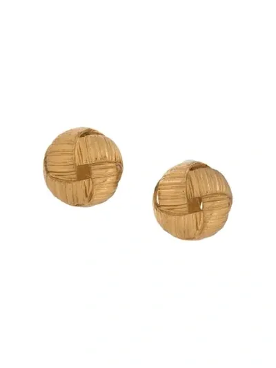 Pre-owned Saint Laurent 1980s Torsade Earrings In Gold