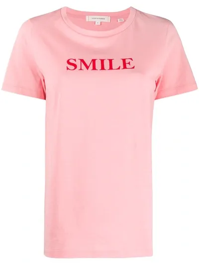 Chinti & Parker Smile Print T-shirt In Pink